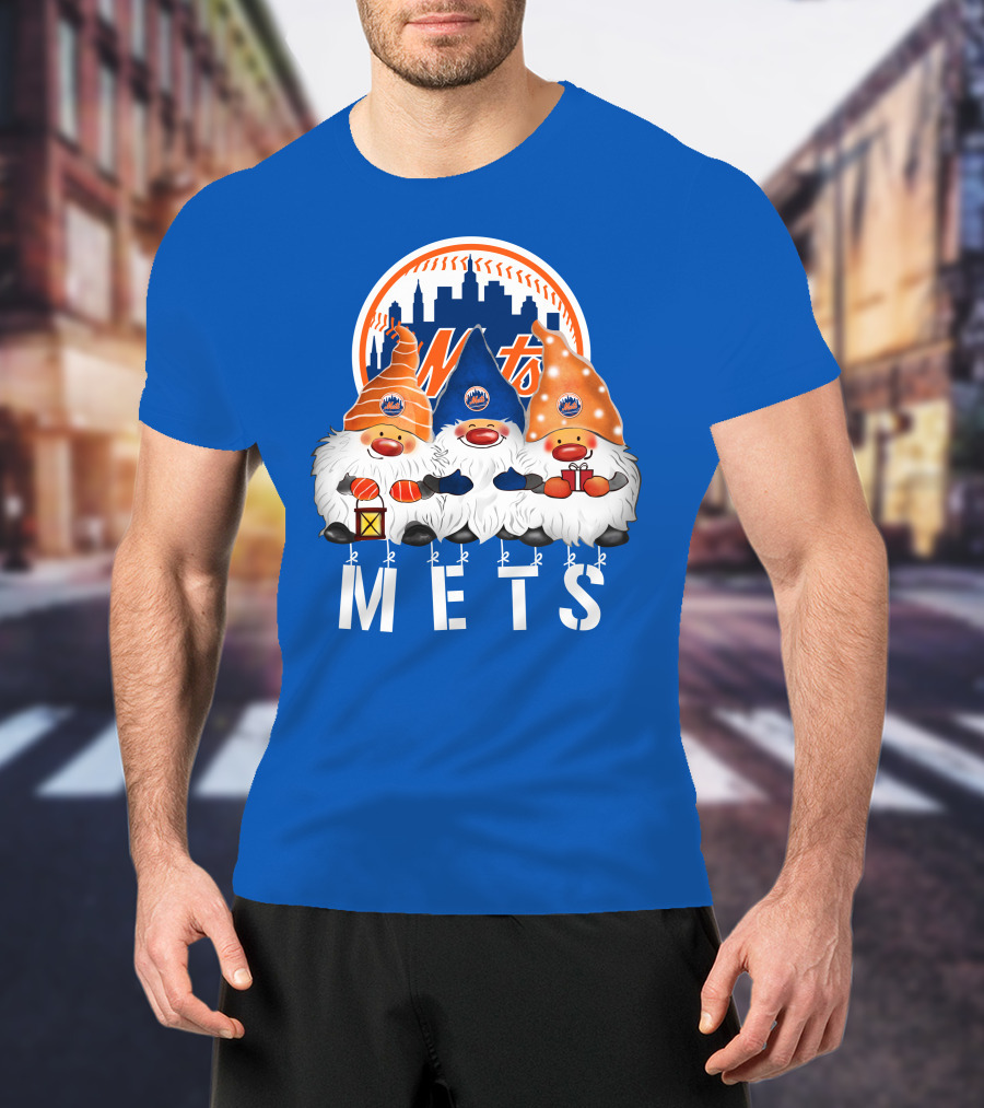 New York Mets Merry Christmas Happy Holidays Gnomes T-Shirt