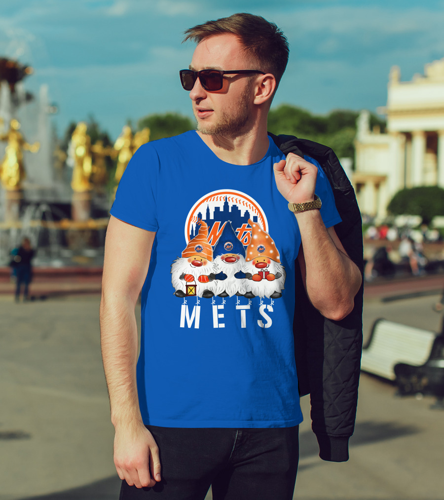 New York Mets Merry Christmas Happy Holidays Gnomes T-Shirt