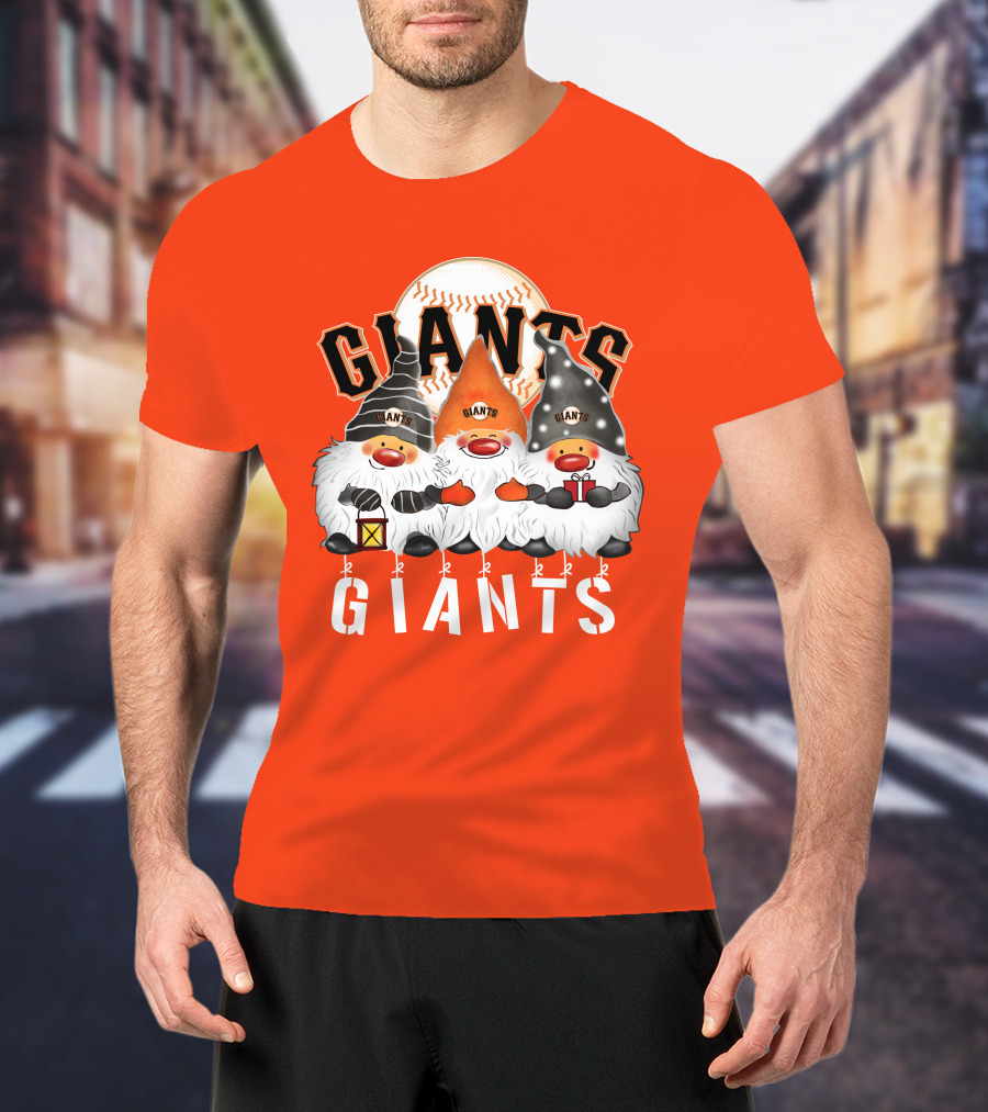 San Francisco Giants Merry Christmas Happy Holidays Giants Gnomes Baseball T-Shirt