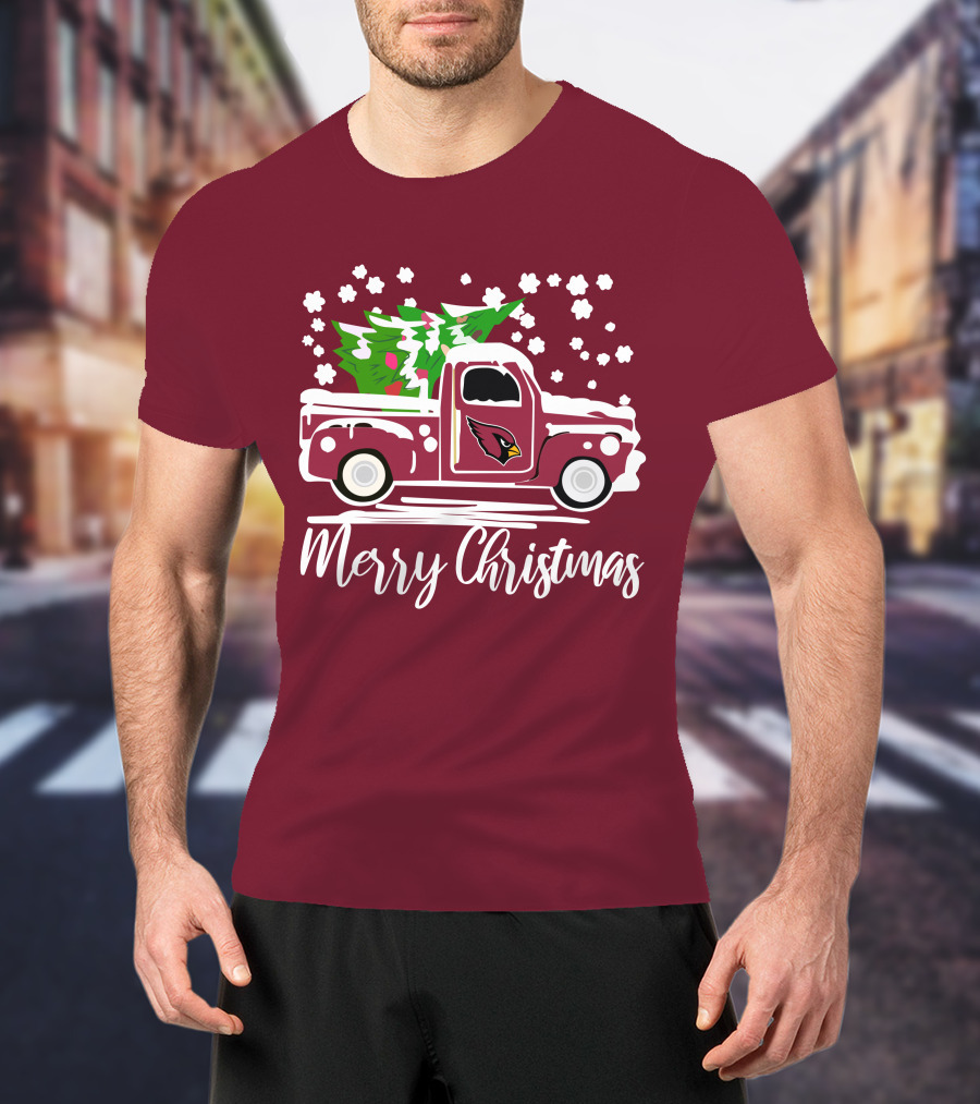 Arizona Cardinals Vintage Truck Merry Christmas T-Shirt