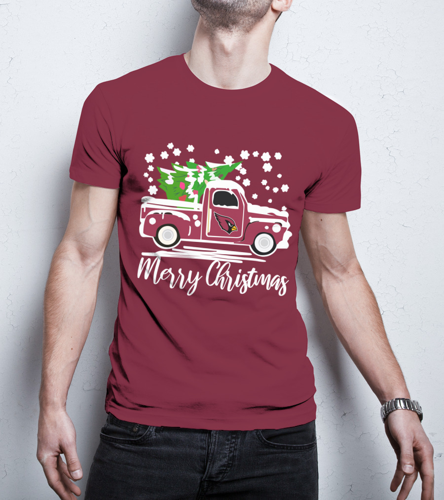 Arizona Cardinals Vintage Truck Merry Christmas T-Shirt
