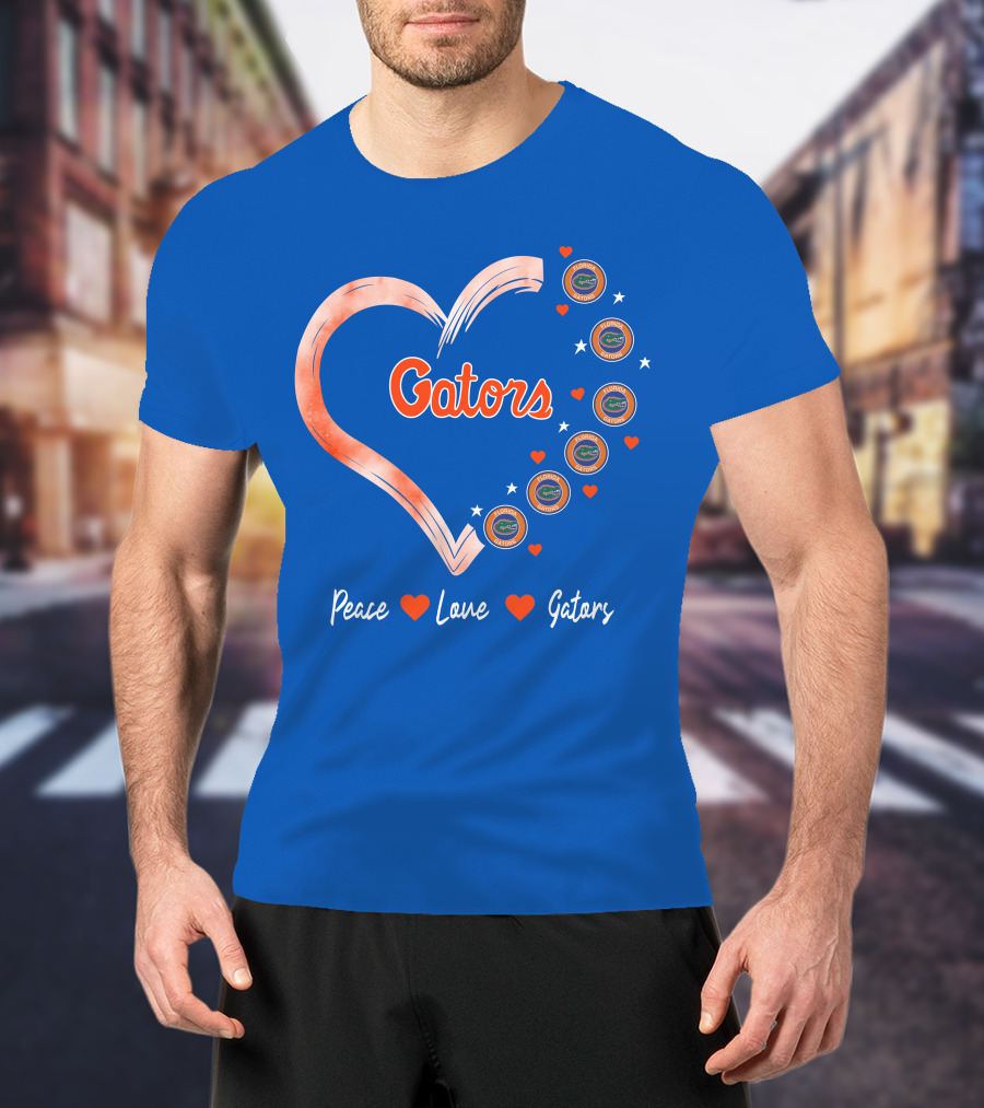 Peace Love Gators Heart Florida Gators T-Shirt