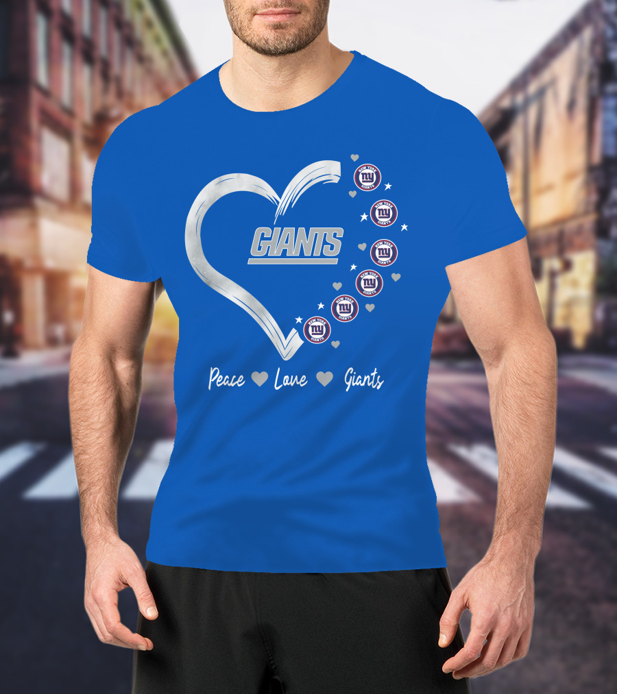 Peace Love Giants New York Giants Heart T-Shirt