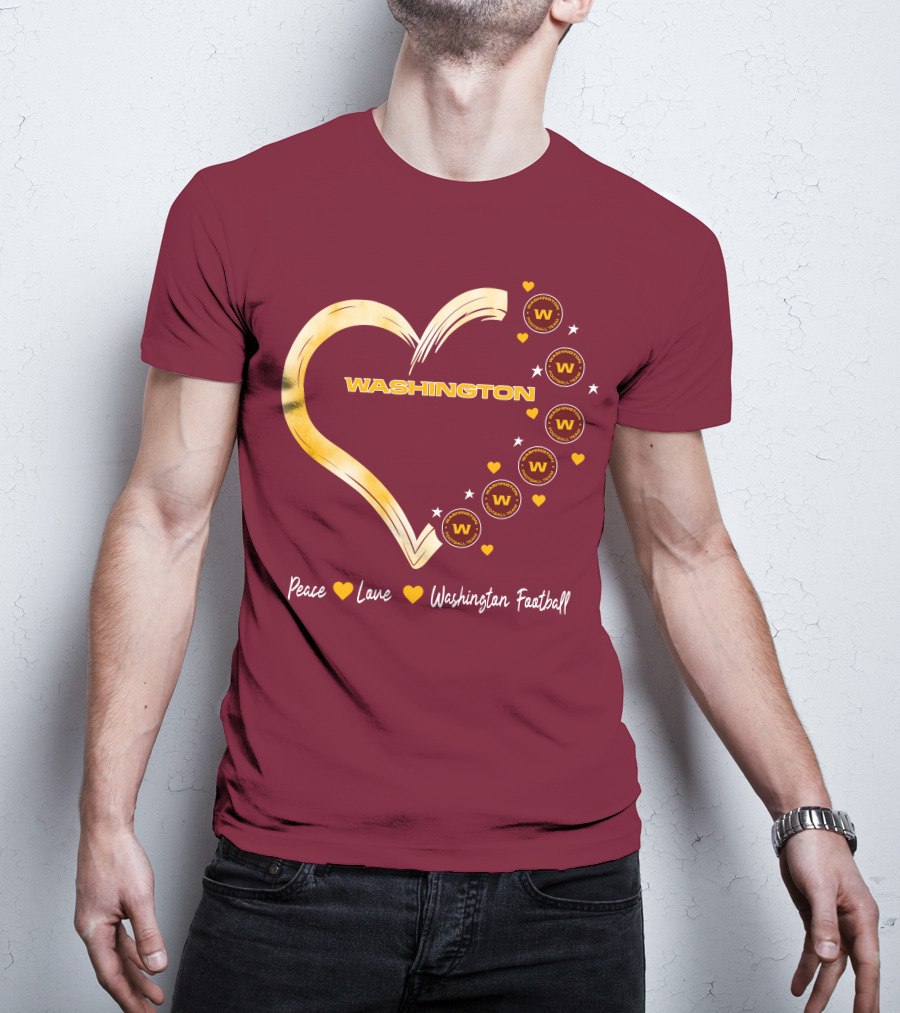 Peace Love Washington Heart And Team Circles T-Shirt