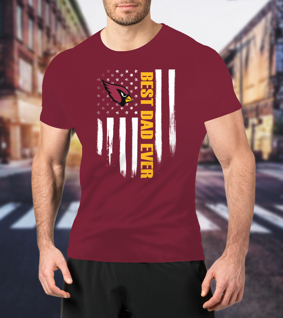 Arizona Cardinals Flag Best Dad Ever T-Shirt