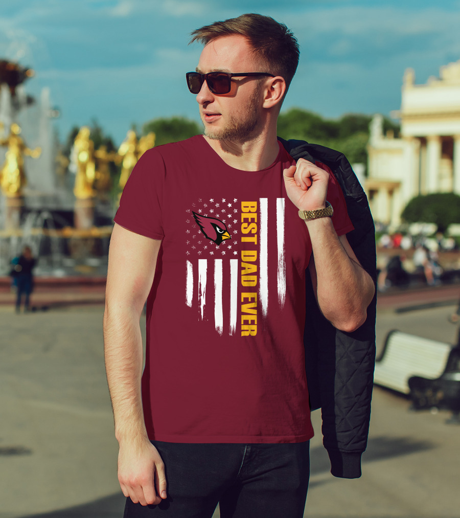 Arizona Cardinals Flag Best Dad Ever T-Shirt