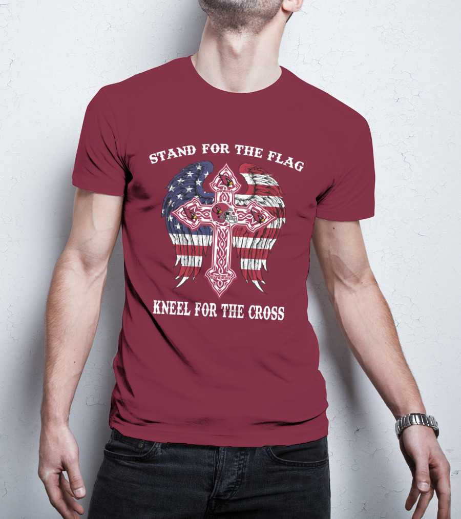 Stand For The Flag Kneel For The Cross Arizona Cardinals Flag Cross T-Shirt