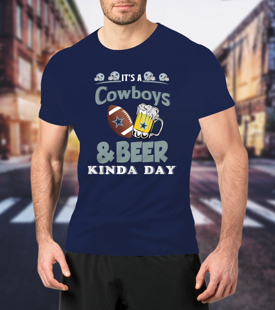 Dallas Cowboys Football Beer Kinda Day Football Helmet Star Mug T-Shirt