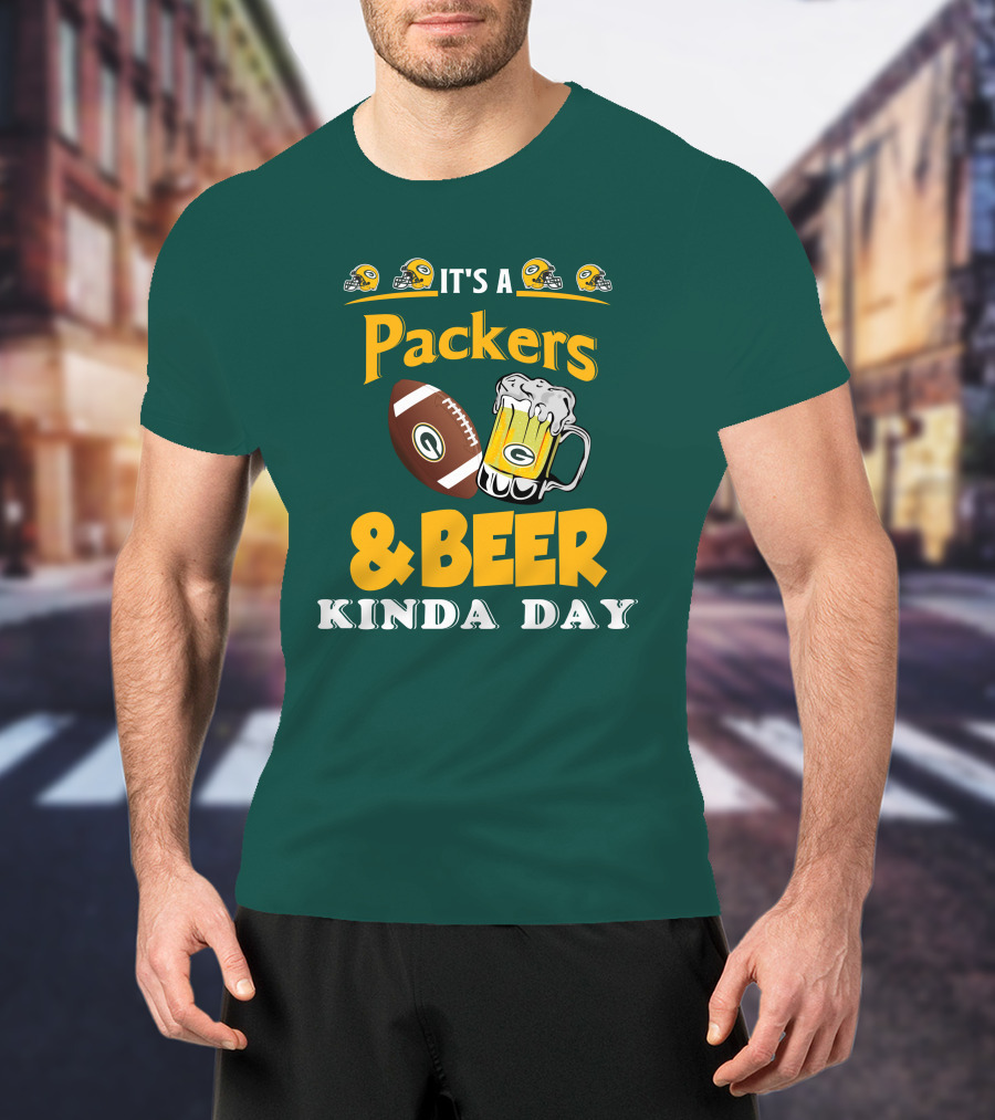 Green Bay Packers Football And Beer Kinda Day T-Shirt