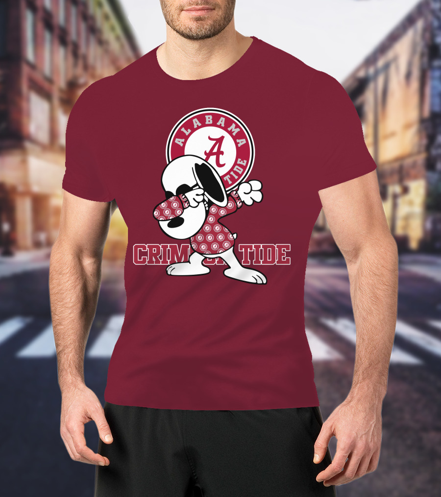 Alabama Crimson Tide Snoopy Dabbing Football Fan Spirit T-Shirt