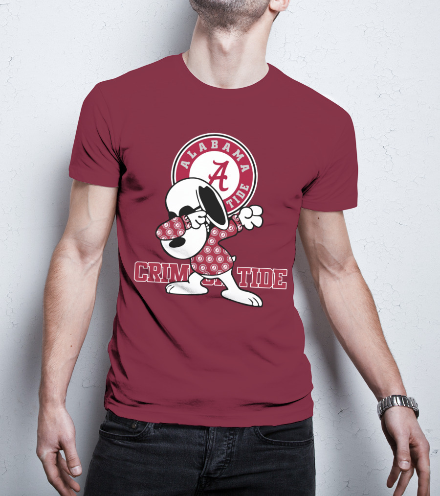 Alabama Crimson Tide Snoopy Dabbing Football Fan Spirit T-Shirt