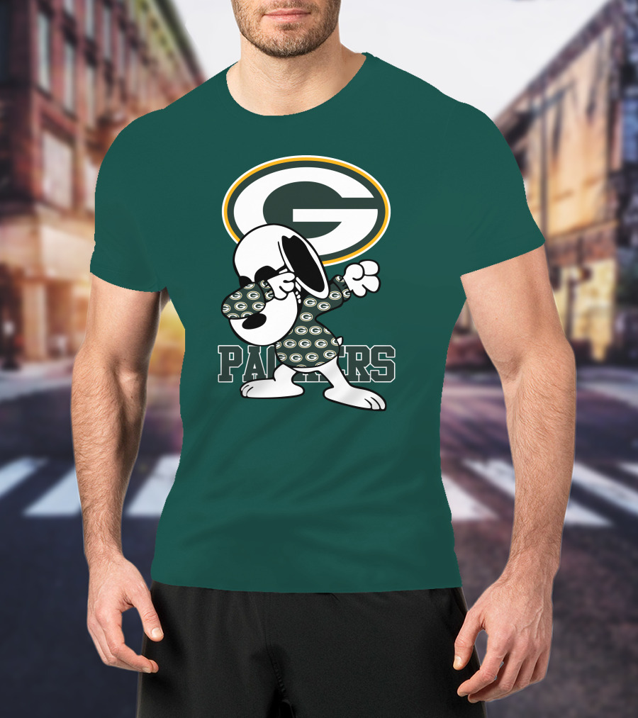 Green Bay Packers Snoopy Dabbing Packers T-Shirt