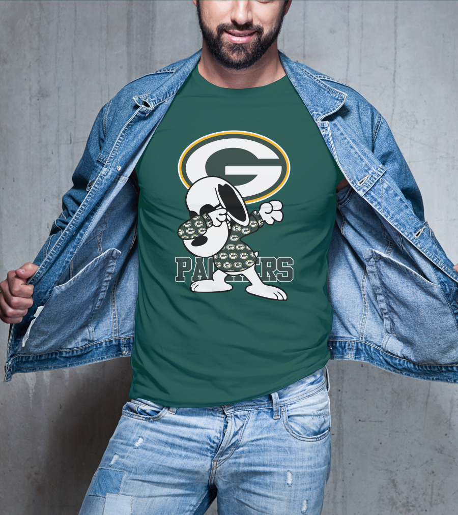 Green Bay Packers Snoopy Dabbing Packers T-Shirt