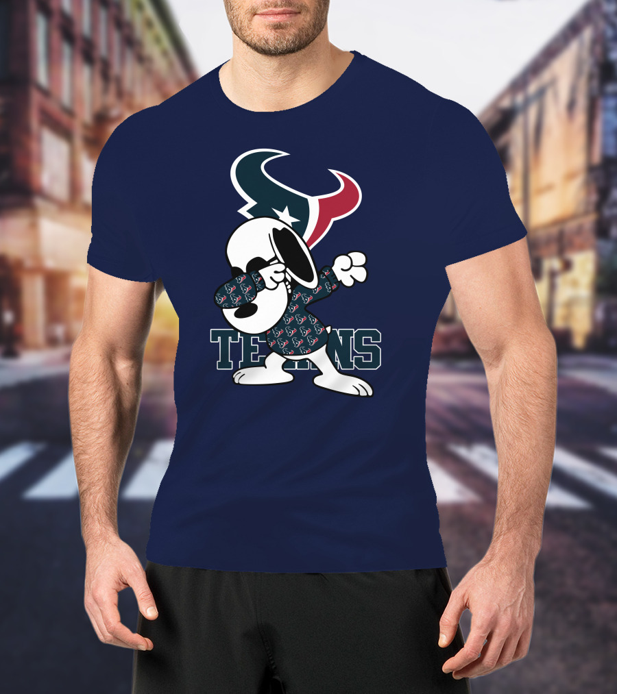 Houston Texans Snoopy Dabbing Texans T-Shirt