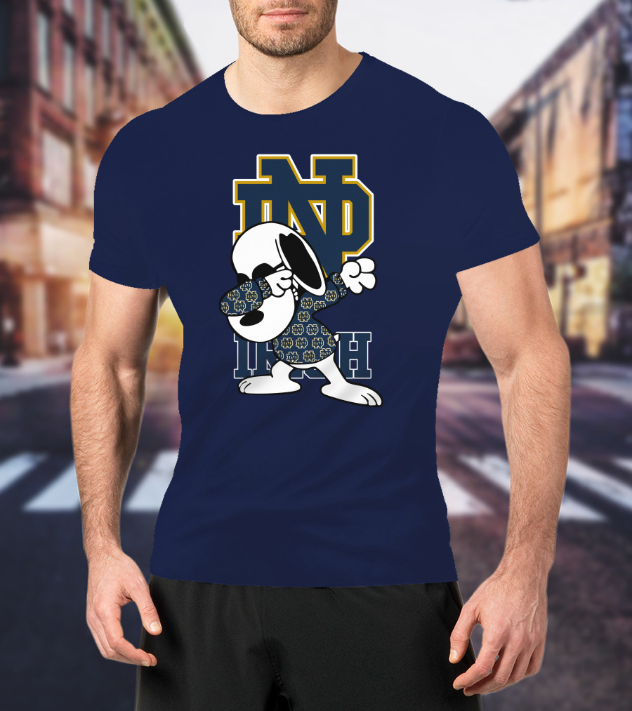 ND Irish Snoopy Dabbing Notre Dame Fighting Irish T-Shirt