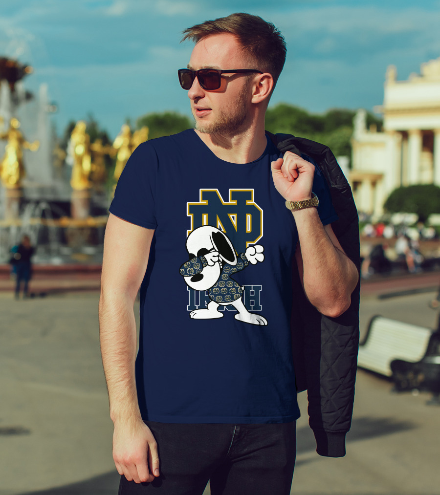 ND Irish Snoopy Dabbing Notre Dame Fighting Irish T-Shirt