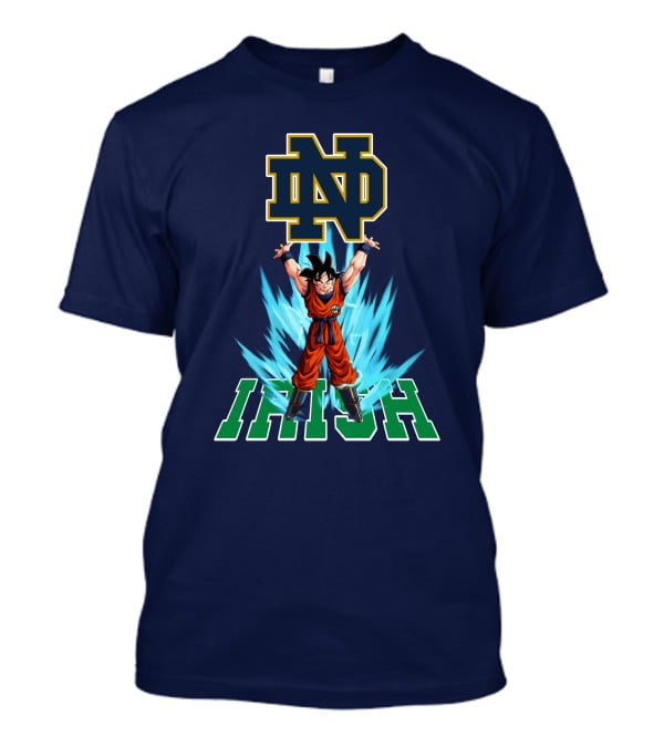 Notre Dame Fighting Irish Dbz Super Saiyan Goku Spirit Bomb T-Shirt