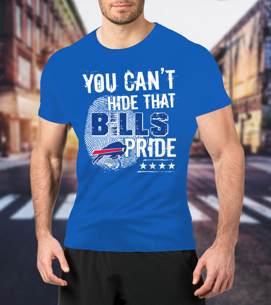 You Can't Hide That Bills Pride Buffalo Bills Logo Fingerprint Stars T-Shirt