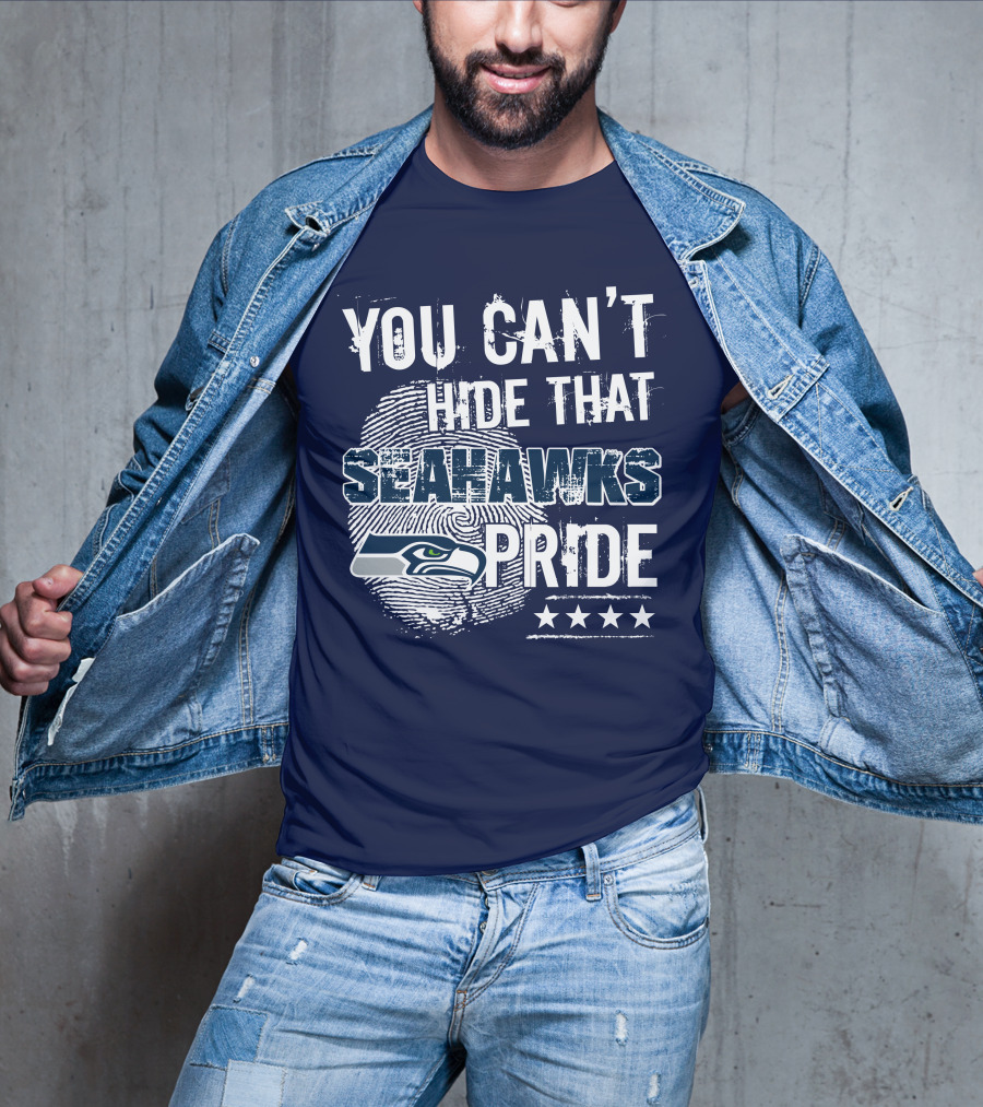 You Can't Hide That Seahawks Pride Seahawks Logo And Stars T-Shirt