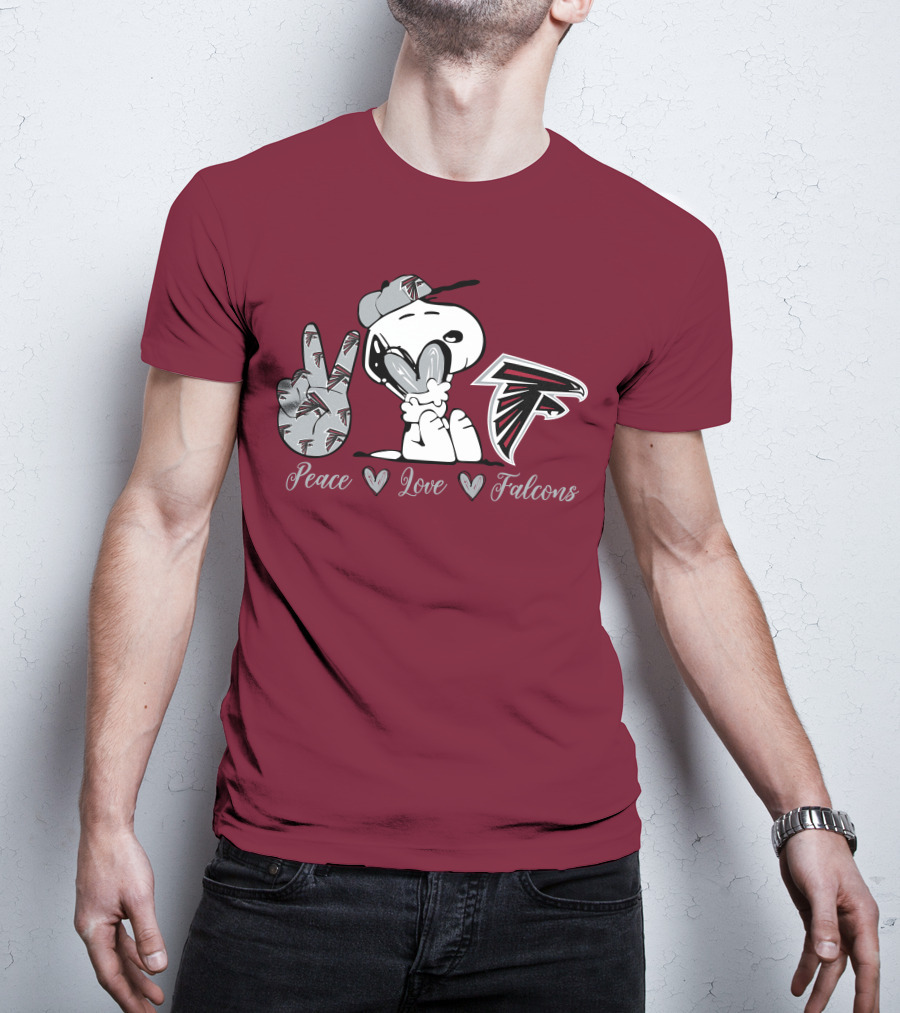 Snoopy Peace Love Falcons Atlanta Football T-Shirt