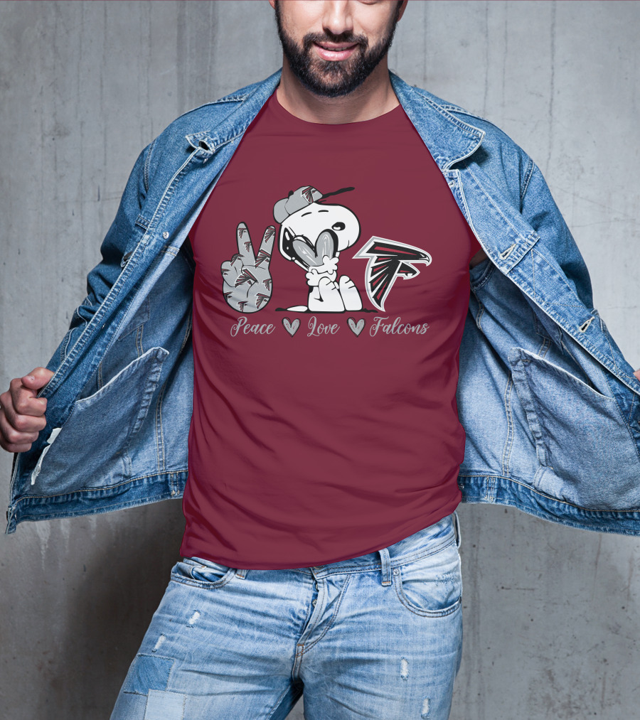 Snoopy Peace Love Falcons Atlanta Football T-Shirt