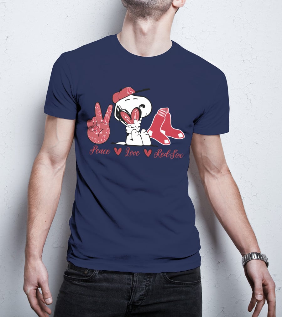 Peace Love Snoopy Red Sox T-Shirt