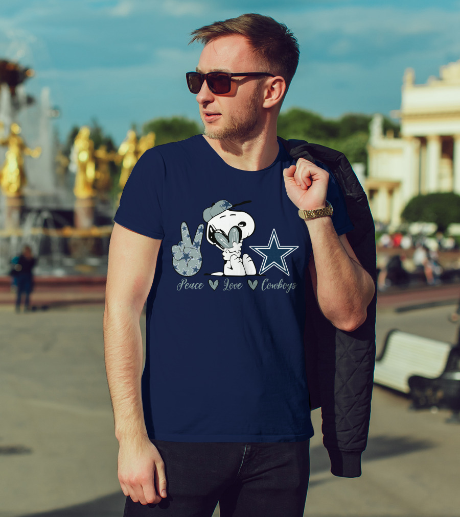 Peace Love Cowboys Snoopy Dallas Cowboys T-Shirt