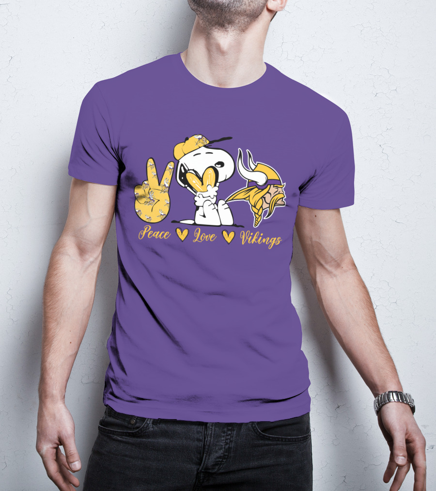 Peace Love Vikings Snoopy Minnesota T-Shirt
