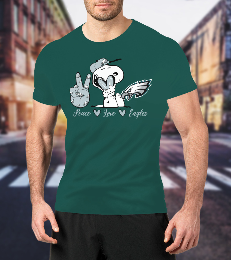 Peace Love Snoopy Philadelphia Eagles T-Shirt