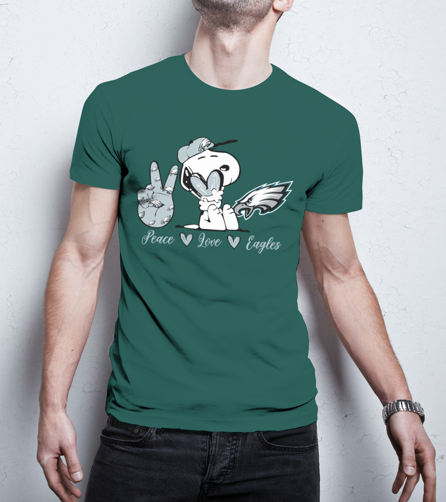 Peace Love Snoopy Philadelphia Eagles T-Shirt