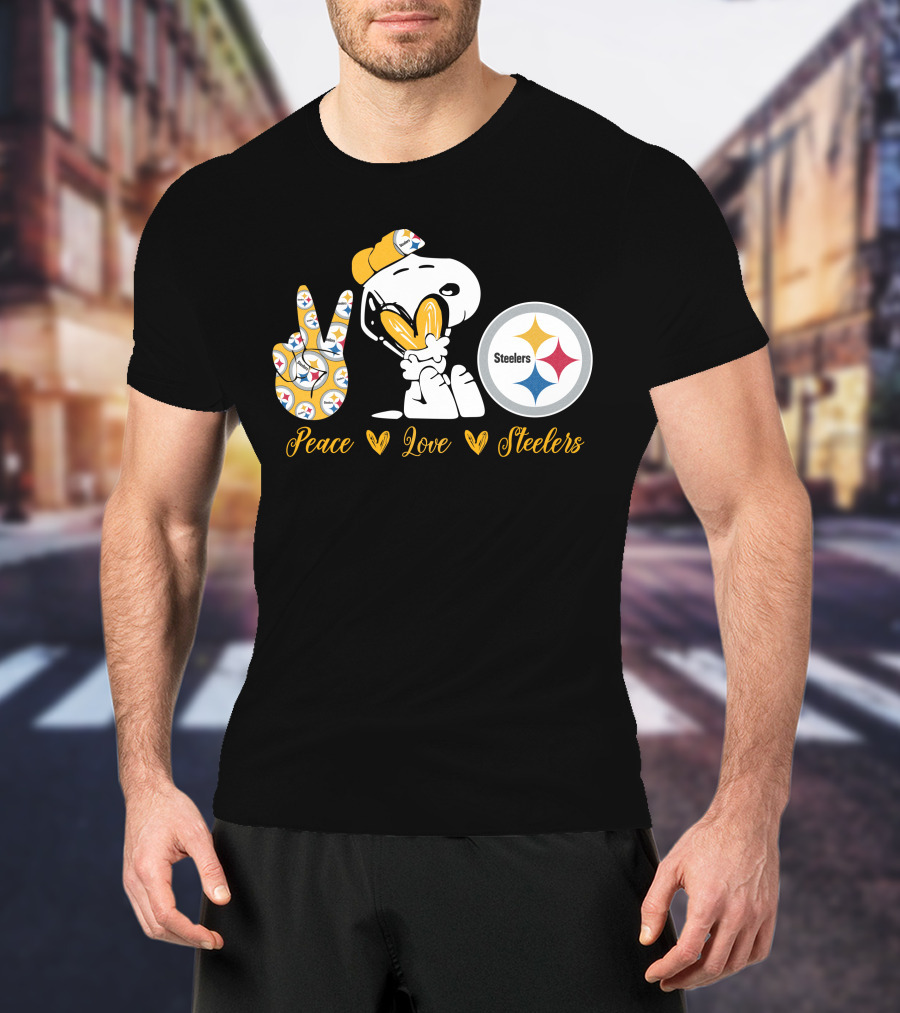 Peace Love Steelers Snoopy T-Shirt