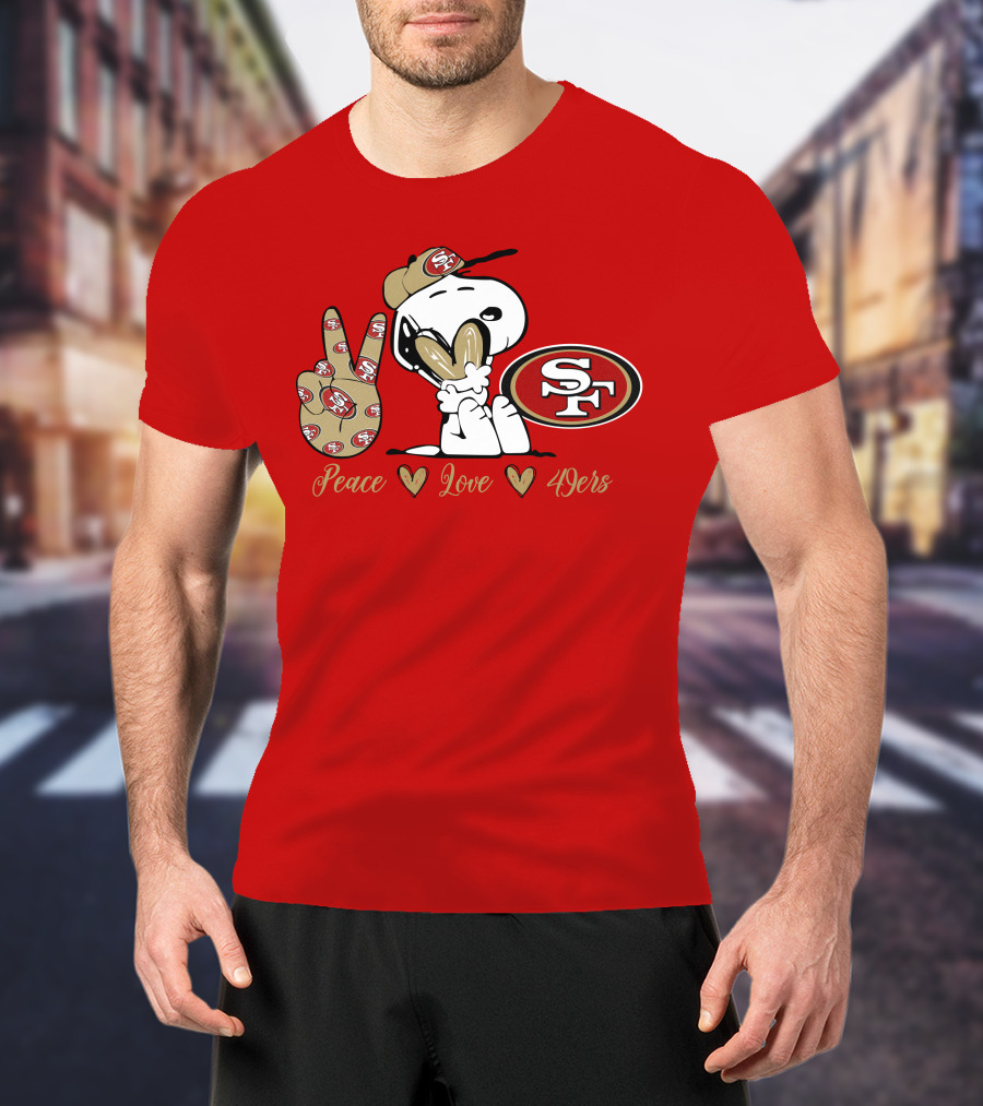 Snoopy Peace Love 49ers Sf T-Shirt