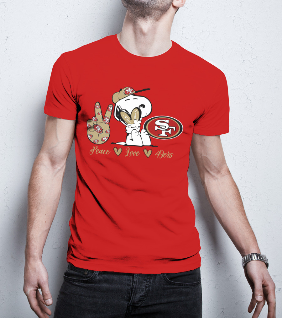 Snoopy Peace Love 49ers Sf T-Shirt