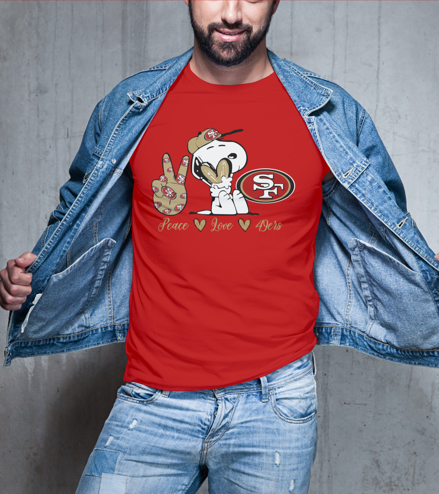 Snoopy Peace Love 49ers Sf T-Shirt