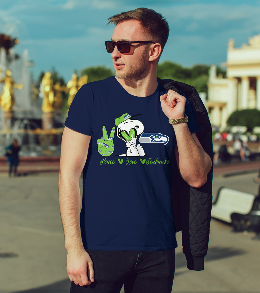 Snoopy Peace Love Seahawks T-Shirt