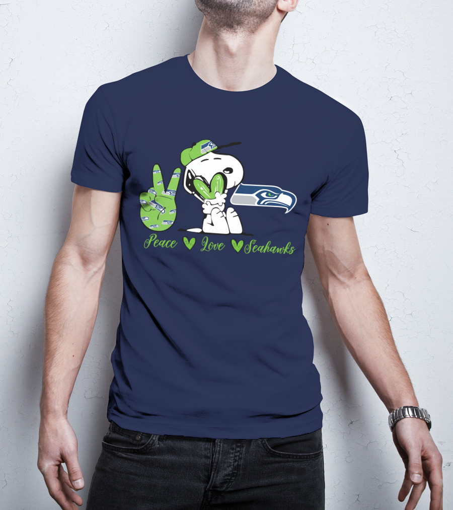 Snoopy Peace Love Seahawks T-Shirt