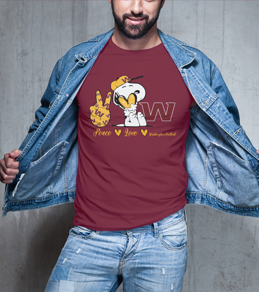 Peace Love Washington Football Snoopy W T-Shirt
