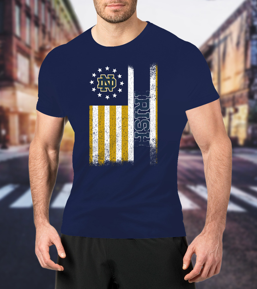 Notre Dame Fighting Irish American Flag Nd T-Shirt
