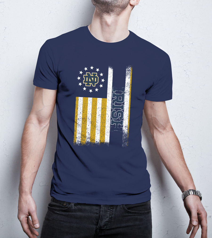 Notre Dame Fighting Irish American Flag Nd T-Shirt