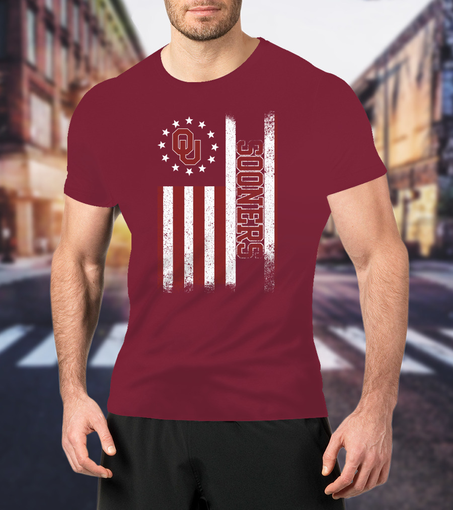 Oklahoma Sooners Ou Stars And Stripes Flag T-Shirt