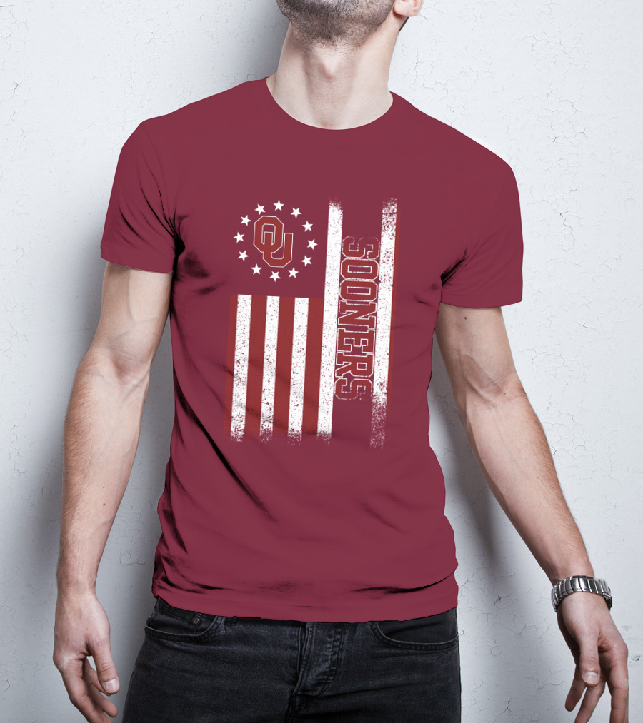 Oklahoma Sooners Ou Stars And Stripes Flag T-Shirt
