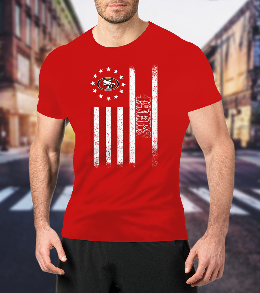 San Francisco 49ers American Flag Sf Logo Stars Stripes T-Shirt