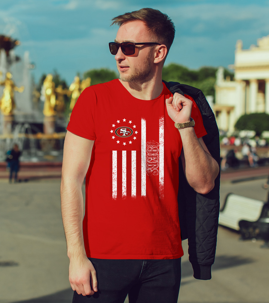 San Francisco 49ers American Flag Sf Logo Stars Stripes T-Shirt