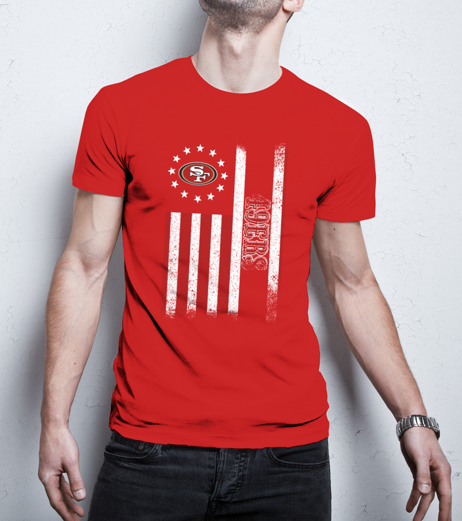 San Francisco 49ers American Flag Sf Logo Stars Stripes T-Shirt