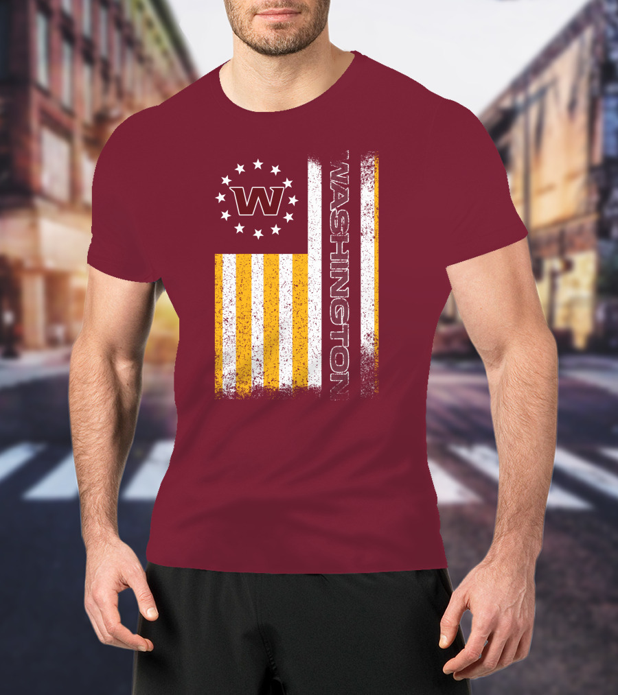Washington W Stars Stripes American Flag T-Shirt
