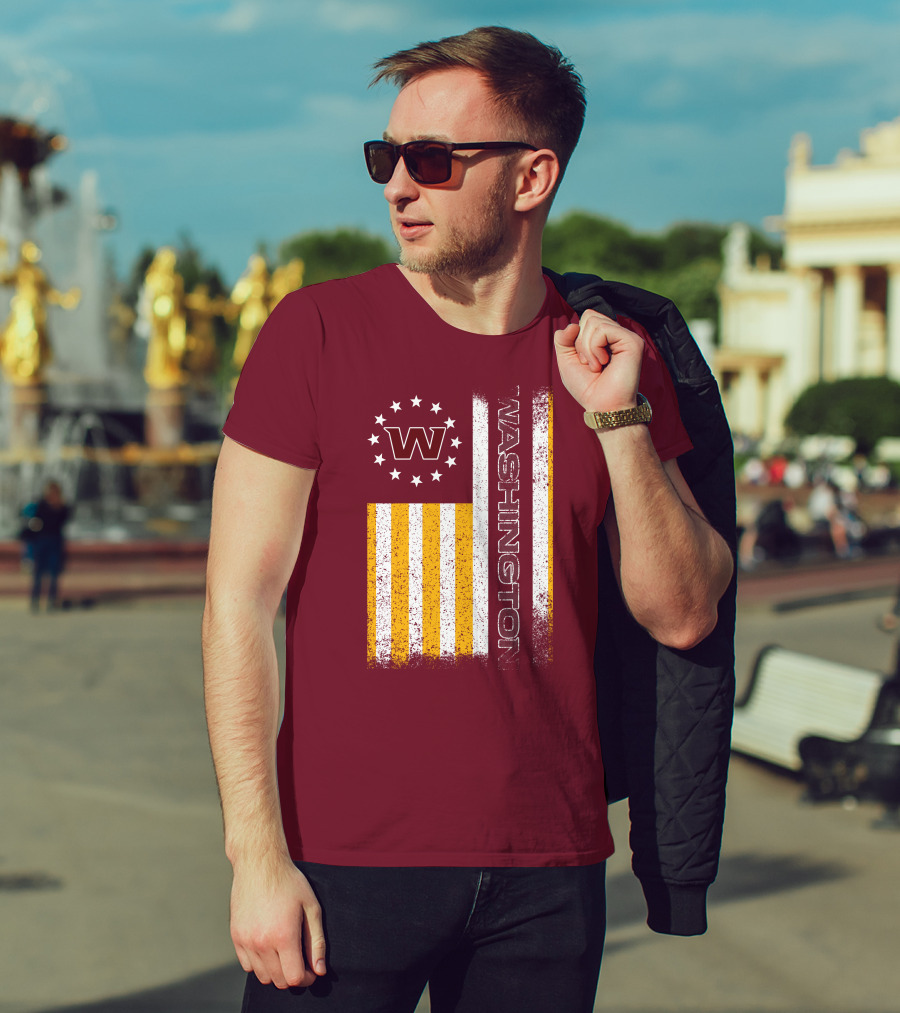 Washington W Stars Stripes American Flag T-Shirt