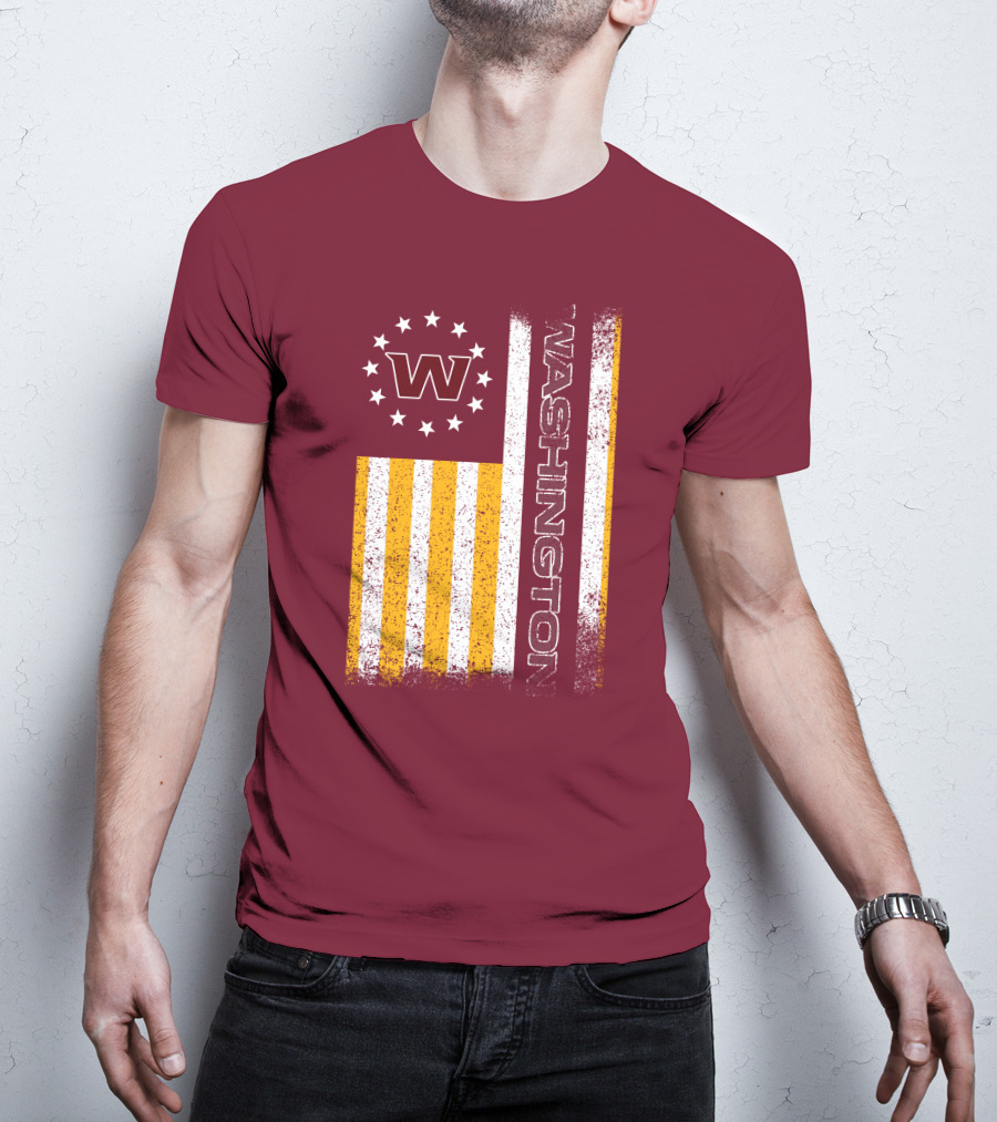 Washington W Stars Stripes American Flag T-Shirt