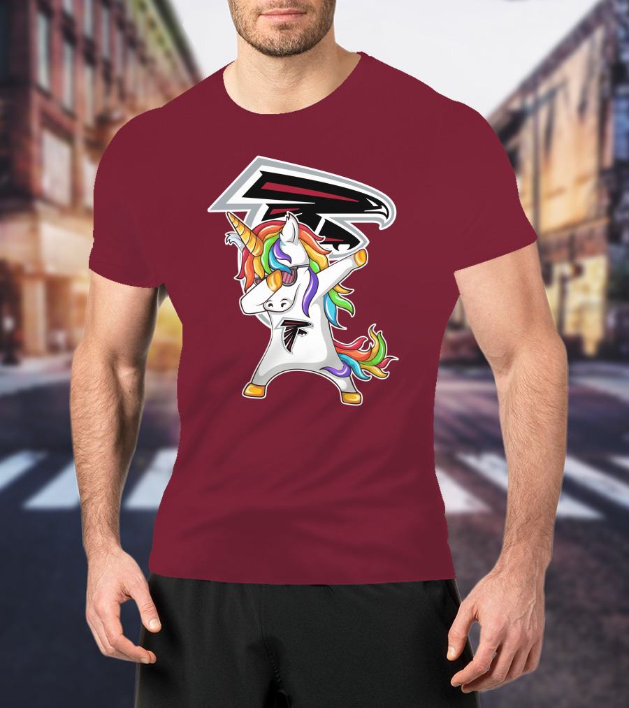 Atlanta Falcons Unicorn Rainbow Dabbing T-Shirt