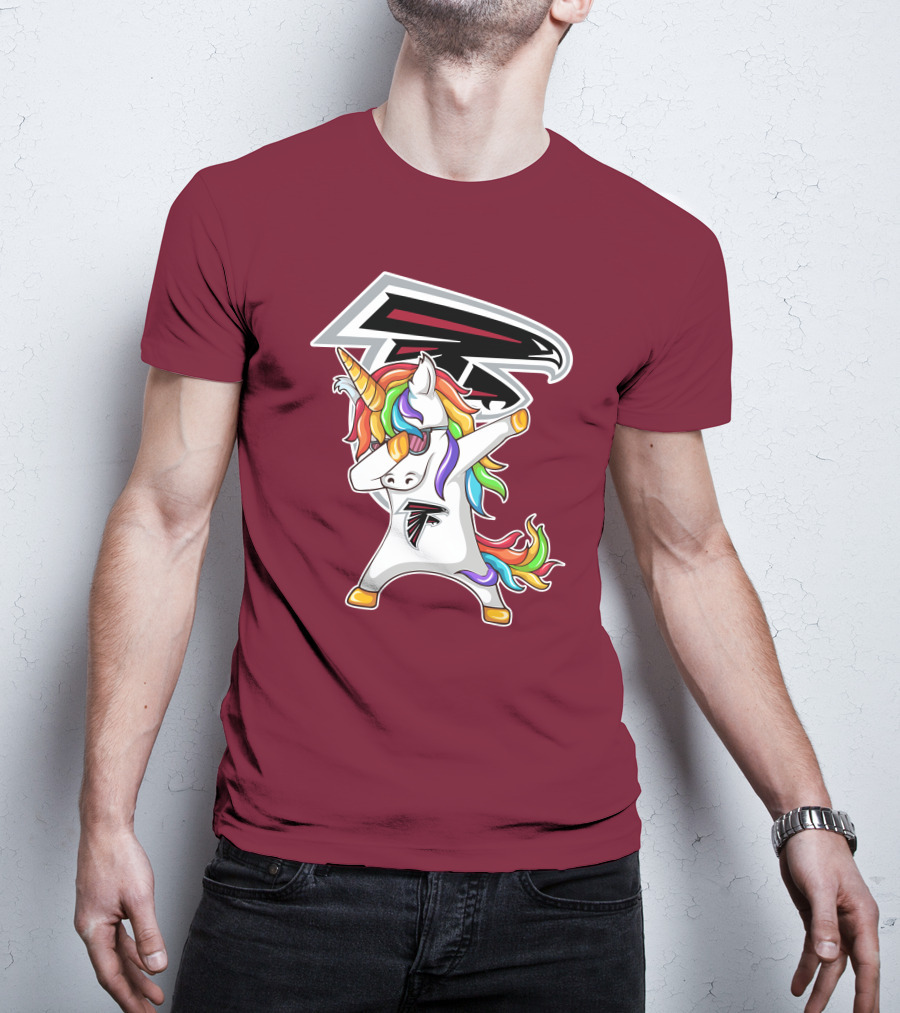 Atlanta Falcons Unicorn Rainbow Dabbing T-Shirt