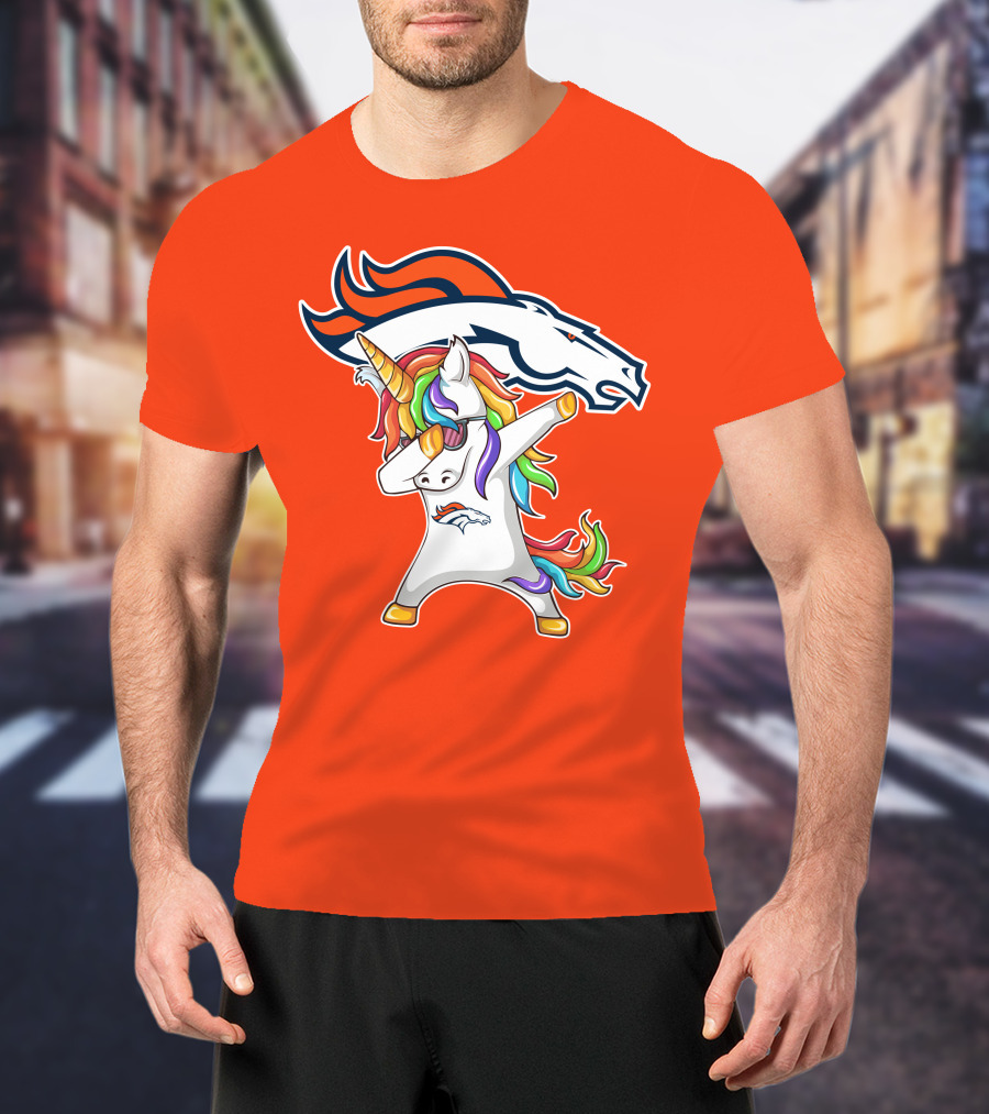 Denver Broncos Unicorn Dabbing NFL Sports Fan T-Shirt